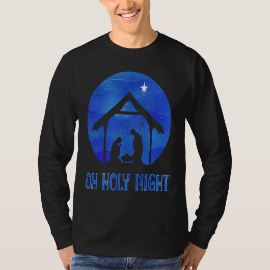 Nativity Scene Jesus Born Christian Family Matchin T-shirt (Voorkant)