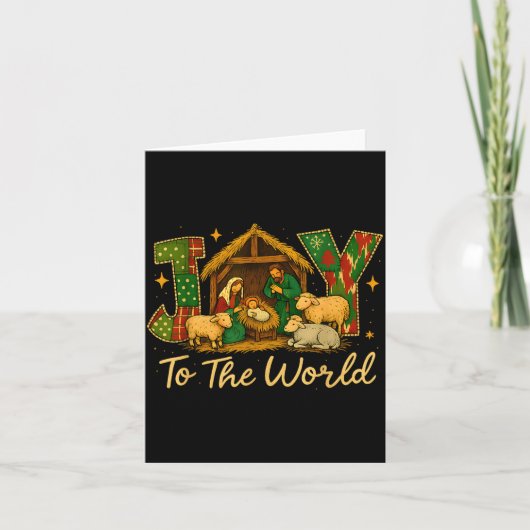 Nativity Scene Joy To The World – Christmas Faith  Kaart (Voorkant)