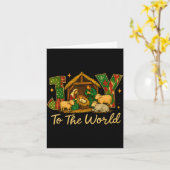 Nativity Scene Joy To The World – Christmas Faith  Kaart (Gele Bloem)