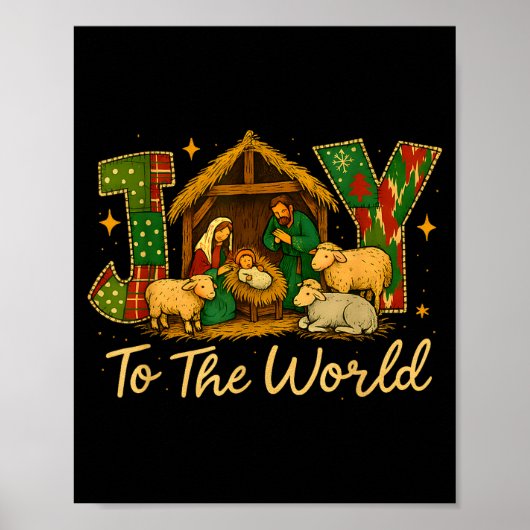 Nativity Scene Joy To The World – Christmas Faith  Poster (Voorkant)