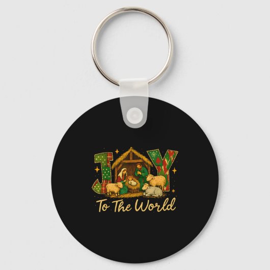 Nativity Scene Joy To The World – Christmas Faith  Sleutelhanger (Voorkant)