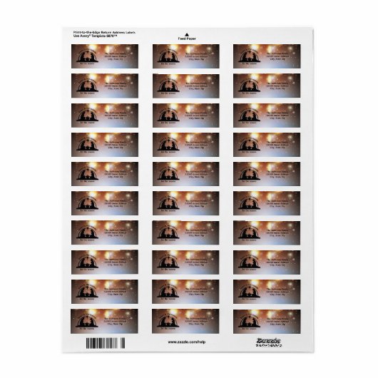 Nativity Scene Lights - Retouradreslabel Etiket (Full Sheet)
