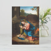 Nativity Scene | Mary and Baby Jesus Religious Feestdagenkaart (Staand voorkant)