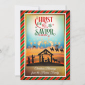 Nativity Scene "Merry Christmas & Happy New Year" Feestdagenkaart (Voorkant)