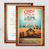 Nativity Scene "Merry Christmas & Happy New Year" Feestdagenkaart (Voorkant / Achterkant)