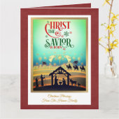 Nativity Scene "Merry Christmas & Happy New Year" Kaart (Gele Bloem)