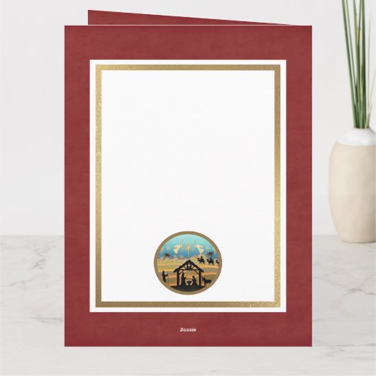 Nativity Scene "Merry Christmas & Happy New Year" Kaart (Achterkant)