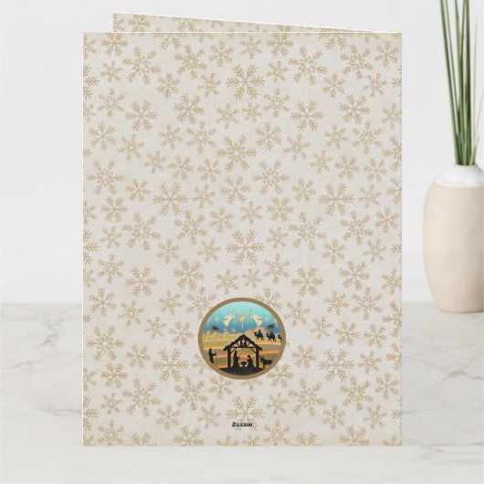 Nativity Scene "Merry Christmas & Happy New Year" Kaart (Achterkant)