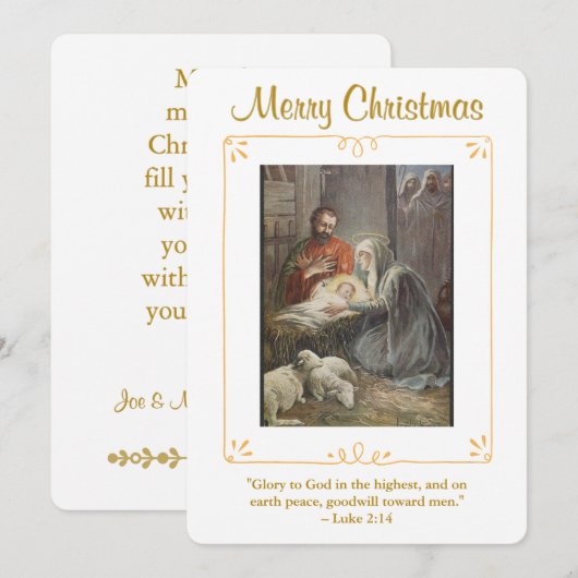 Nativity Scene Religious Christmas  Feestdagenkaart (Voorkant / Achterkant)