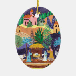 Nativity Scene Religious Family Photo Christmas Keramisch Ornament