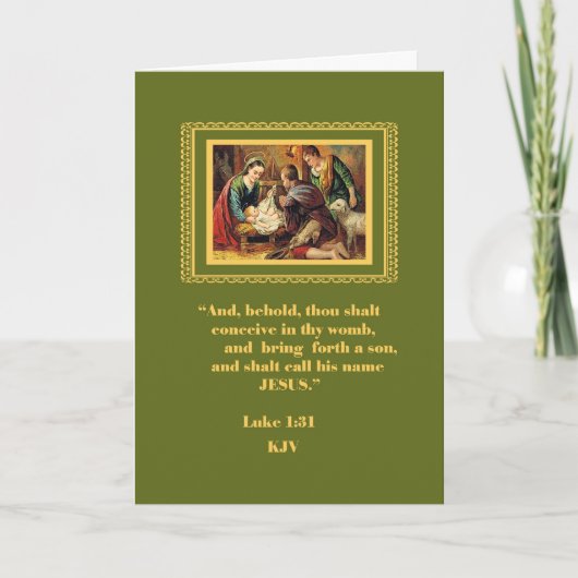 Nativity Scene Retro Christmas Card Feestdagen Kaart (Voorkant)