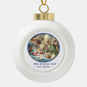 NAtivity scene Snowflake Framed Ornament