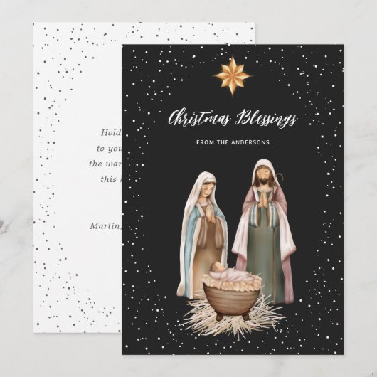 Nativity Scene Star Baby Jesus Christian Christmas Feestdagenkaart (Voorkant / Achterkant)