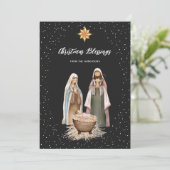 Nativity Scene Star Baby Jesus Christian Christmas Feestdagenkaart (Staand voorkant)