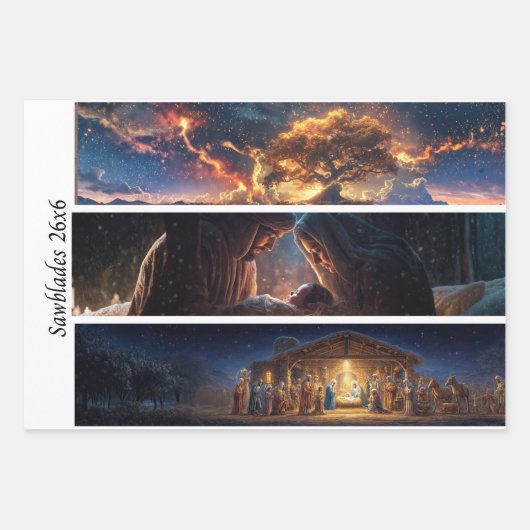 Nativity Scene Wrapping Paper Decoupage Handsaw (Voorkant 2)