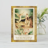 Nativity Shepherds & Angels Golden Christmas Kaart (Staand voorkant)