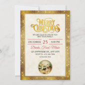 Nativity Shepherds & Angels Golden Christmas Kaart (Achterkant)