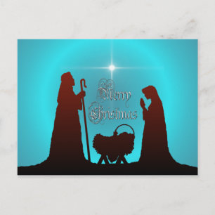 NATIVITY SILHOUET, MERRY & STAR beroemd gemaakt do Feestdagenkaart