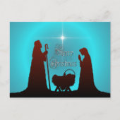 NATIVITY SILHOUET, MERRY & STAR beroemd gemaakt do Feestdagenkaart (Voorkant)