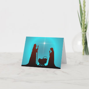 NATIVITY SILHOUET & STAR beroemd gemaakt door SHAR Feestdagen Kaart