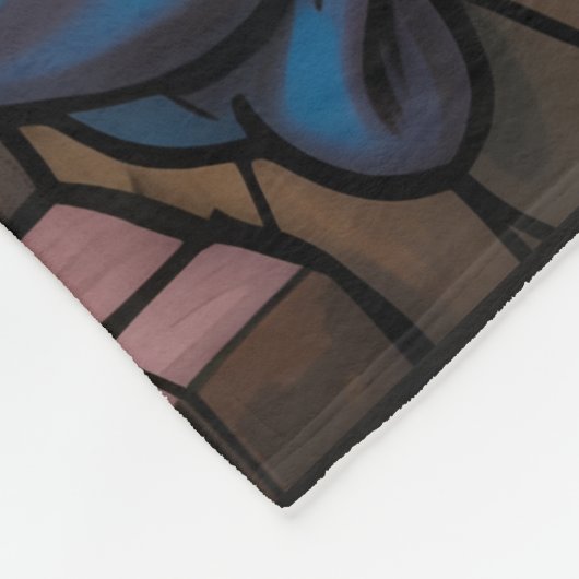 Nativity Stained Glass Art – Holy Family Christmas Fleece Deken (Hoek)