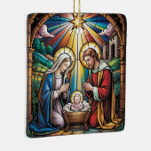 Nativity Stained Glass Art – Holy Family Christmas Keramisch Ornament (Rechts)