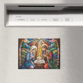 Nativity Stained Glass Art – Holy Family Christmas Magneet (Insitu (Vaatwasser))