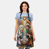 Nativity Stained Glass Art – Holy Family Christmas Schort (Gedragen)