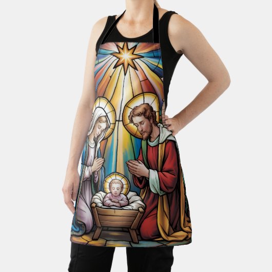 Nativity Stained Glass Art – Holy Family Christmas Schort (Insitu)