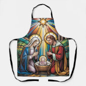 Nativity Stained Glass Art – Holy Family Christmas Schort (Voorkant)