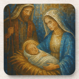 Nativity Stained Glass Mosaic | Holy Family  Bier Onderzetter