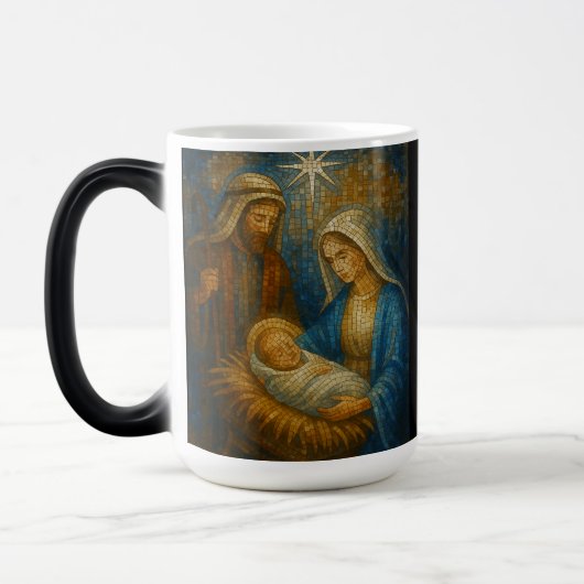 Nativity Stained Glass Mosaic | Holy Family Magische Mok (Links)