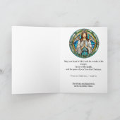 Nativity Stained Glass Signature Photo Christmas Feestdagen Kaart (Binnen)