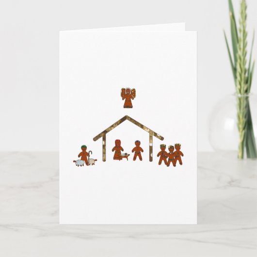 nativity van de Kerstmispeperkoek Feestdagen Kaart (Voorkant)