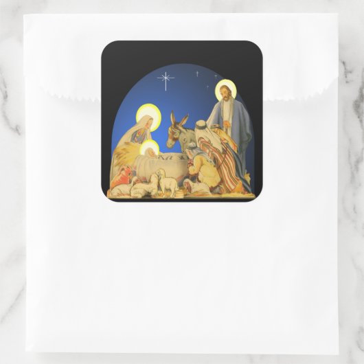 Nativity Vierkante Sticker (Tas)