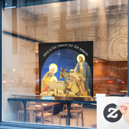 Nativity Window Cling Raamsticker (Cafe Raam)