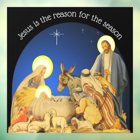 Nativity Window Cling Raamsticker (Vel 3)