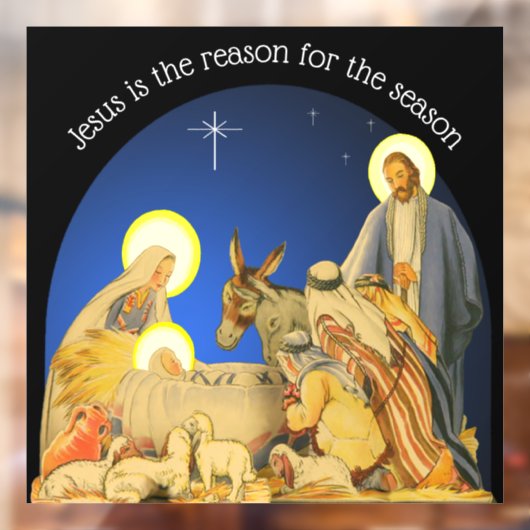Nativity Window Cling Raamsticker (Vel 2)