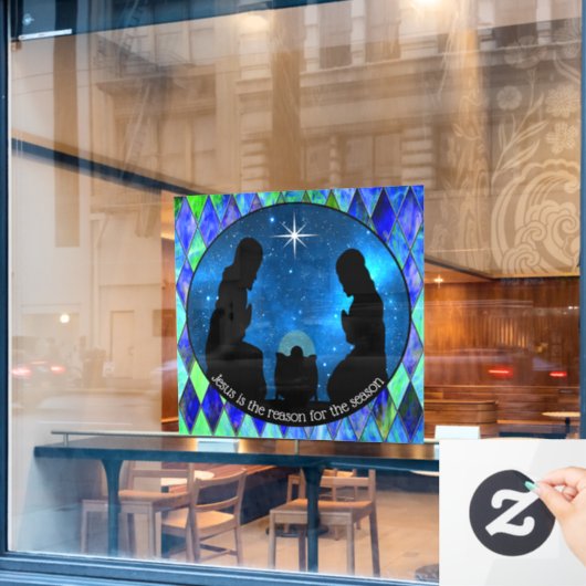 Nativity Window Cling Raamsticker (Cafe Raam)