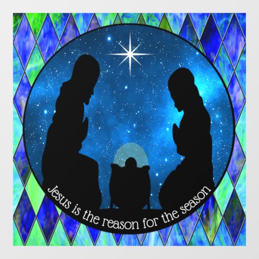Nativity Window Cling Raamsticker (Vel)
