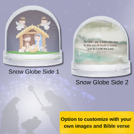 Nativity with Luke 2:11 Bible Verse Sneeuwbol