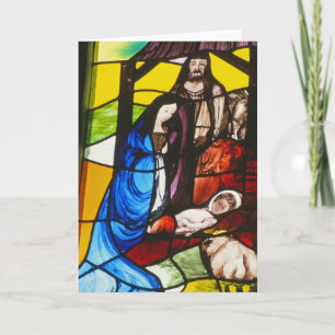 Nativitykaart van het Glas in lood Feestdagen Kaart