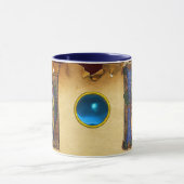 NATIVITYMONOGRAM KERSTPERKAMENT Blauwe Gem Mok (Midden)