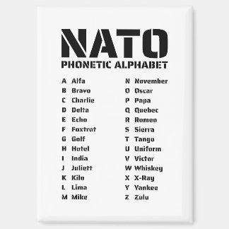 NATO Fonetisch Alfabet Chart Magneet