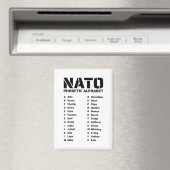 NATO Fonetisch Alfabet Chart Magneet (Insitu (Vaatwasser))