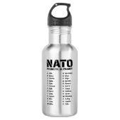 NATO-fonetische alfabetcode Waterfles (Voorkant)