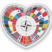 NATO-vlag Atlantisch Verdrag Sticker (Voorkant)