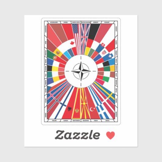 NATO-vlag Atlantisch Verdrag Sticker (Vel)