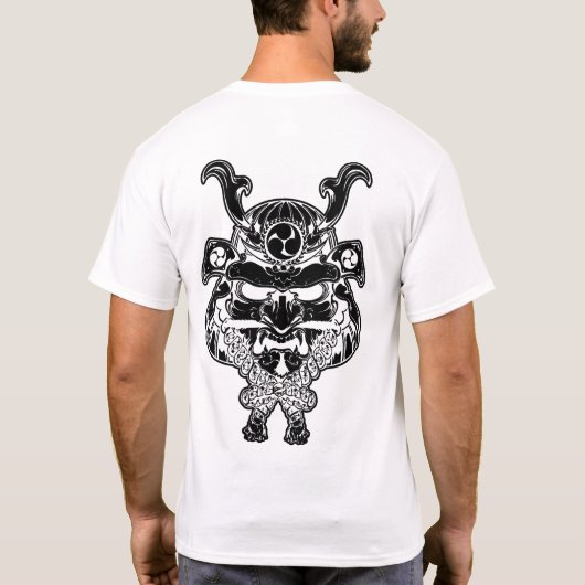 Natori-ryu Black Kabuto en Menpo T-shirt (Achterkant)