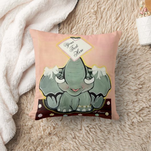 Natosha, de Baby olifant speller Kussen (Deken)